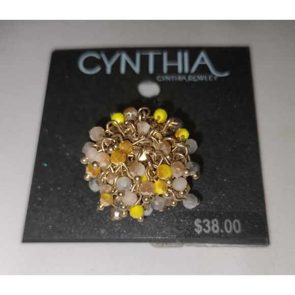 Cynthia Rowley Chunky Stretch Ring Hobo Indie Jewelry Teens School Yellow Gold 1 - Picture 7 of 12